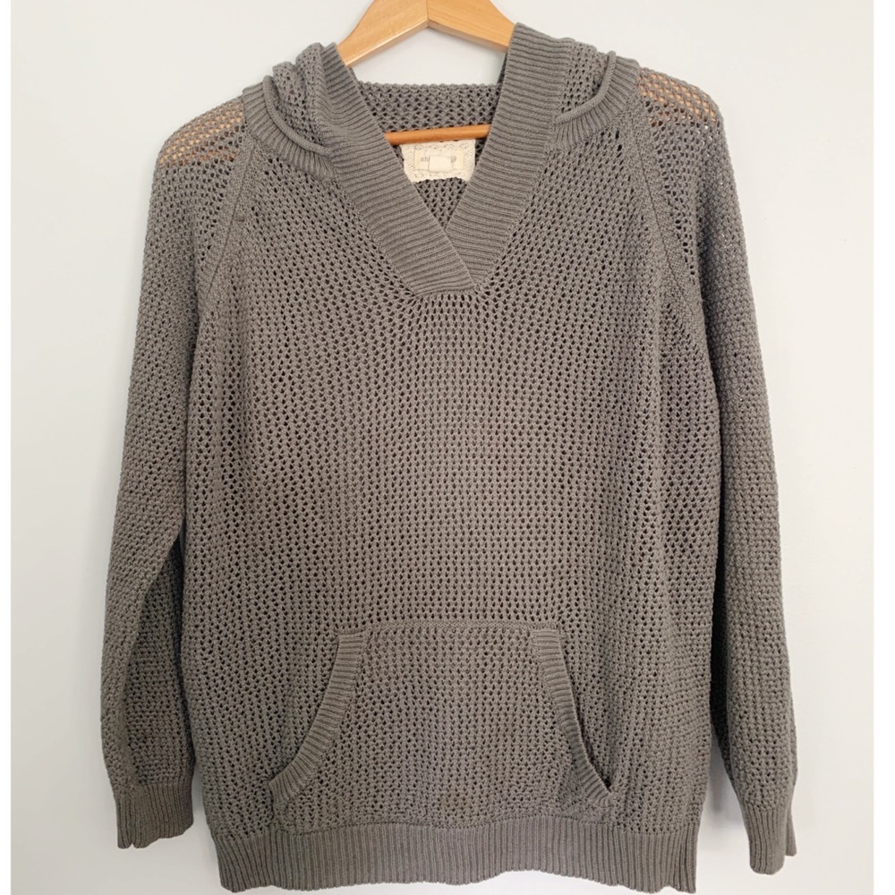 Shirt 469 Mesh Stitch Pullover Hooded Sweater